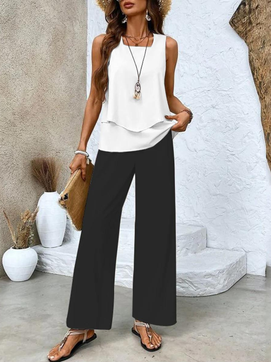 Jamie™ | Elegantní letní komplet top + kalhoty