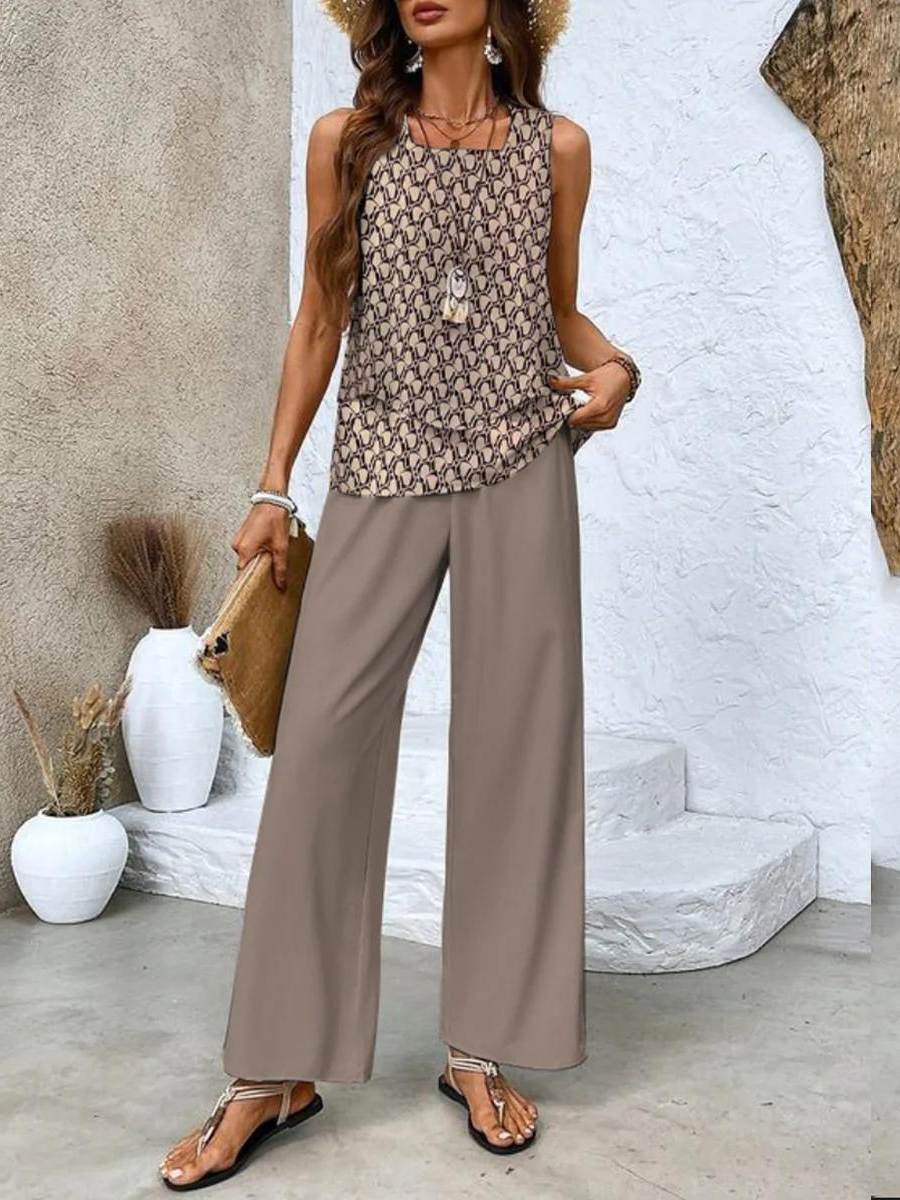Jamie™ | Elegantní letní komplet top + kalhoty