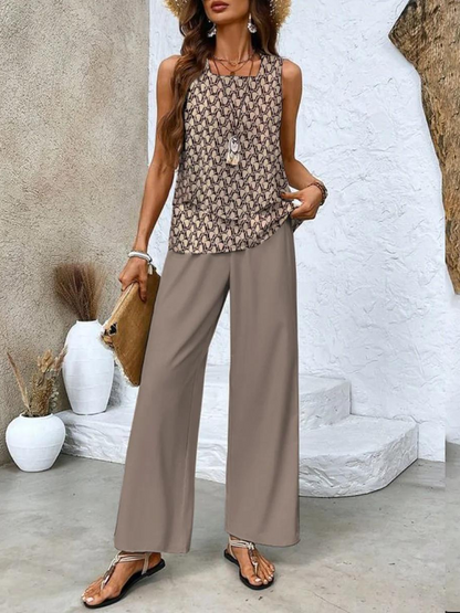 Jamie™ | Elegantní letní komplet top + kalhoty