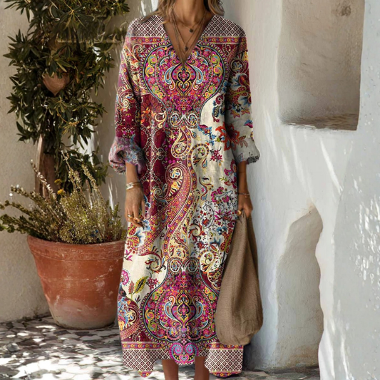 Lily™ | Boho maxi šaty s paisley ve vintage stylu