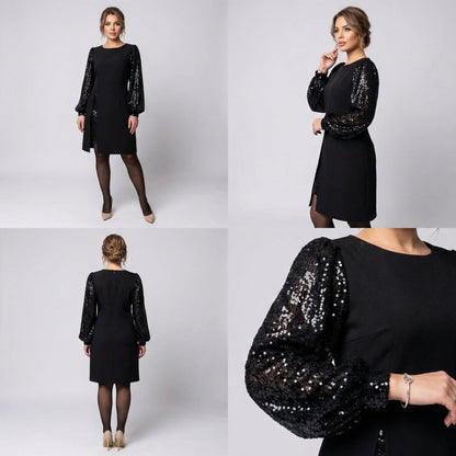Anna™ | Elegancka sukienka z połyskującymi bufiastymi rękawami