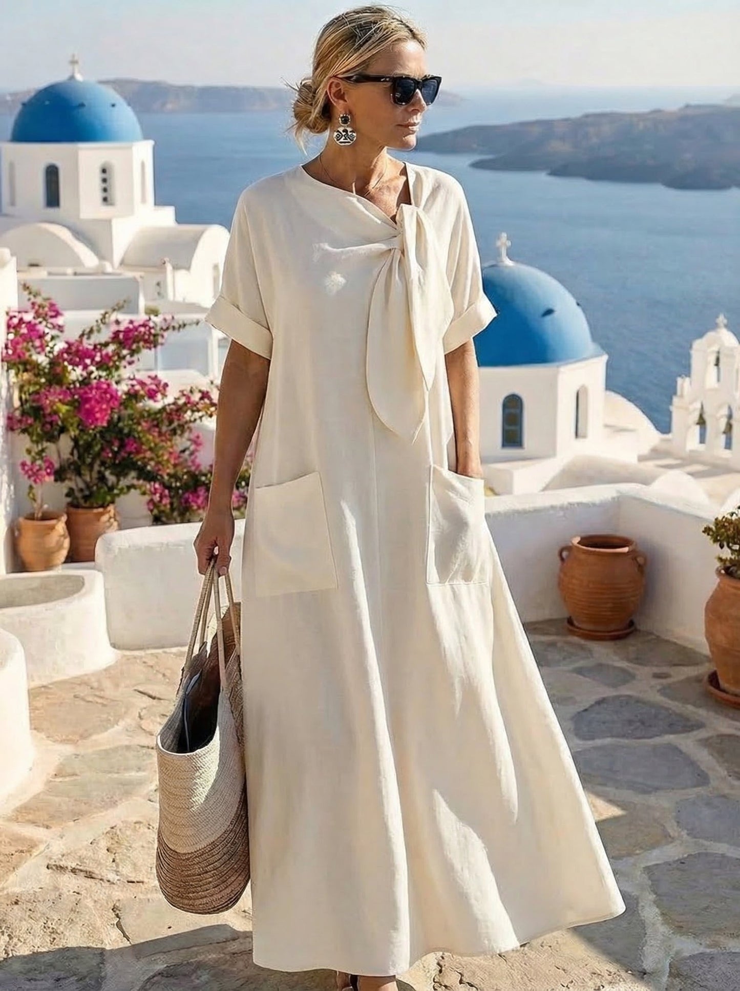 Fleur™ | Elegantní letní maxi šaty s kapsami
