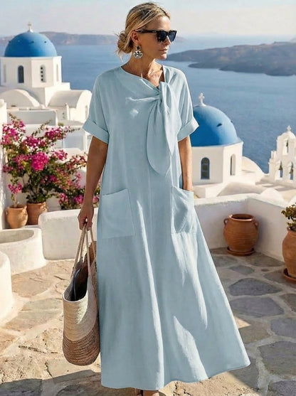 Fleur™ | Elegantní letní maxi šaty s kapsami