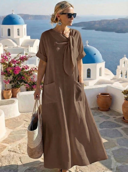 Fleur™ | Elegantní letní maxi šaty s kapsami