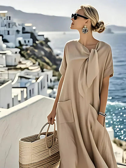 Fleur™ | Elegantní letní maxi šaty s kapsami